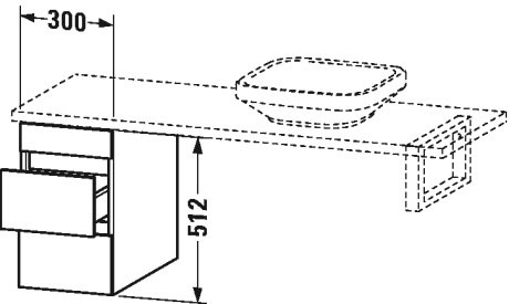 DS533505353 Шкафчик для консоли DuraStyle #DS5335 300 x 548 мм Каштан темный, декор Duravit - Вид №1