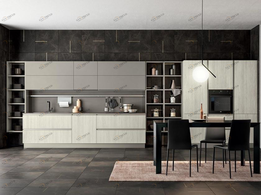 Febal Casa Лакированная линейная кухня со встроенными ручками sun-id-1444141