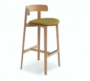 Midj Высокий табурет из ткани со встроенной подушкой со спинкой Maya