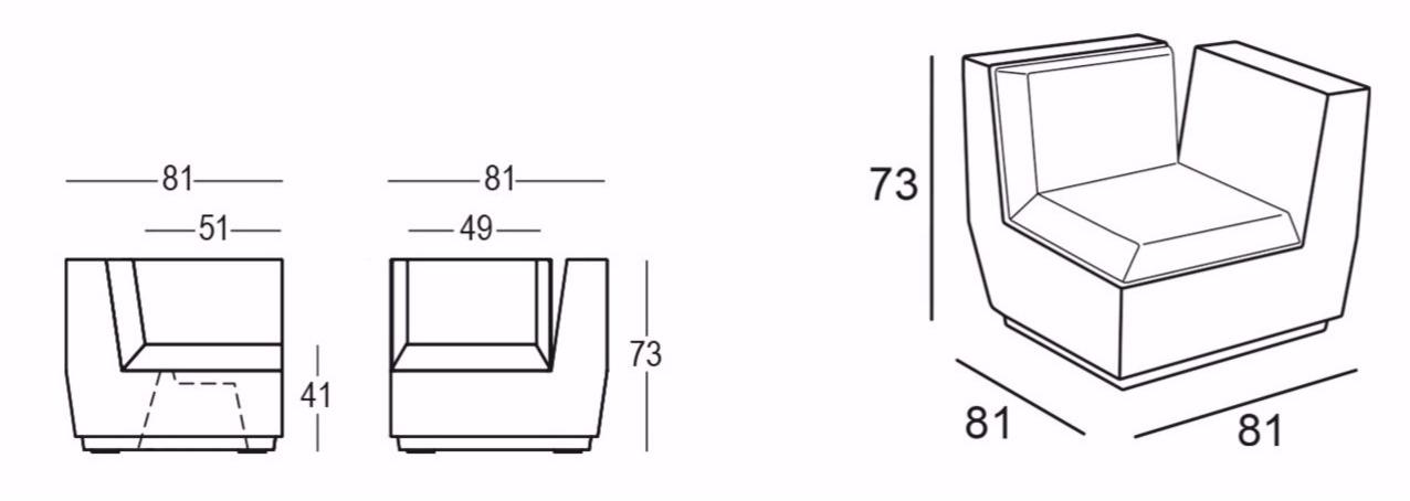 Plust Яркое угловое кресло из полиэтилена Big cut sun-id-1353050 - Вид №3