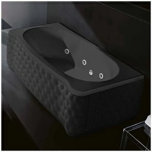 Ванна Gruppo treesse New Classic Young STD-V6747-SX-KC-C чёрная с гидромассажем прямоугольная левая чёрная кожа