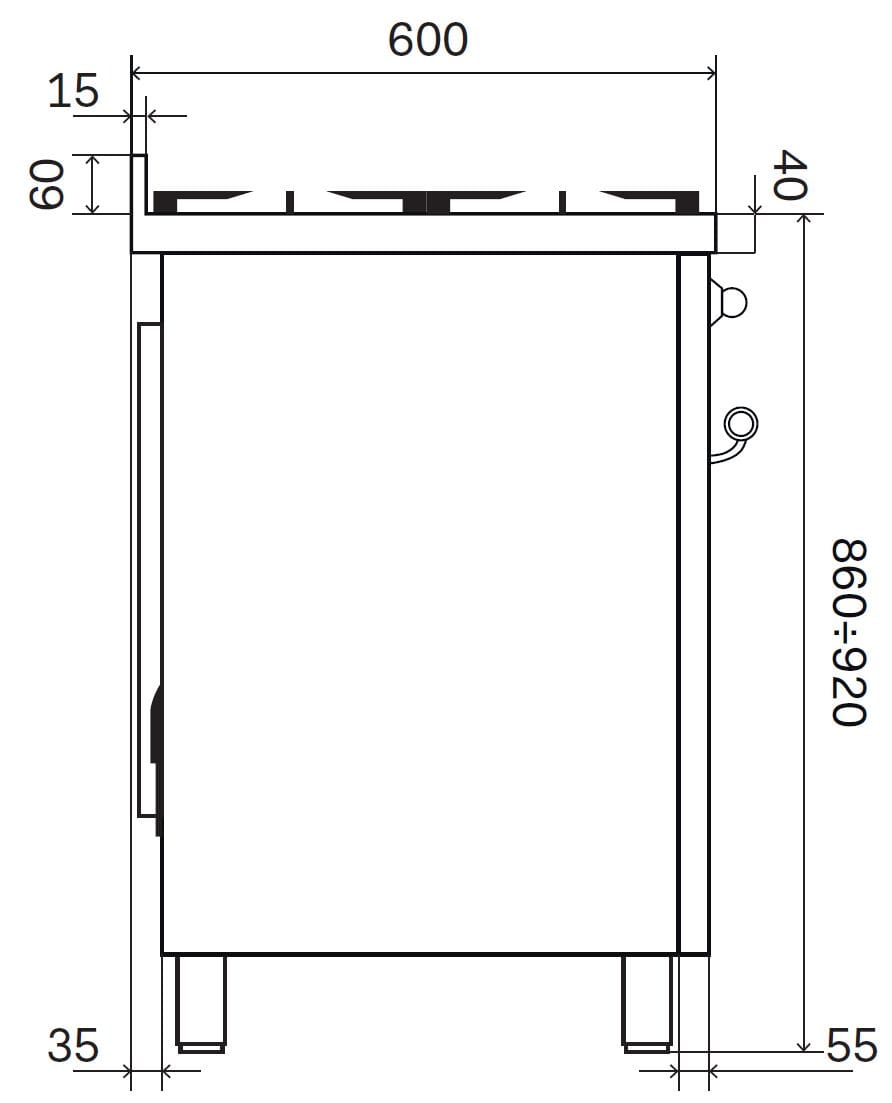 Отдельно стоящая кухня из нержавеющей стали Ilve Nostalgie ARCH-00055629 - Вид №2