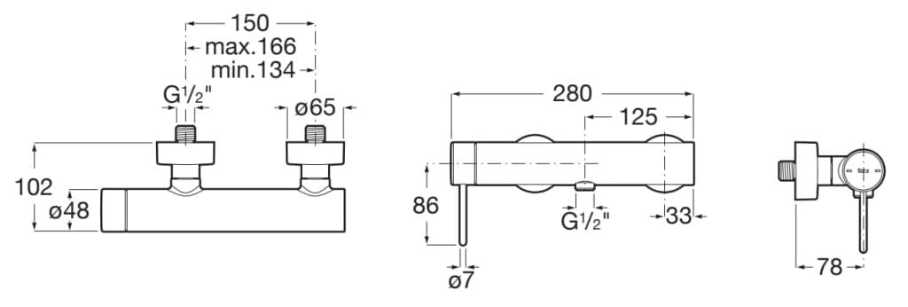 Однорычажный открытый смеситель для душа Roca Nu ARCH-00145631 - Вид №3