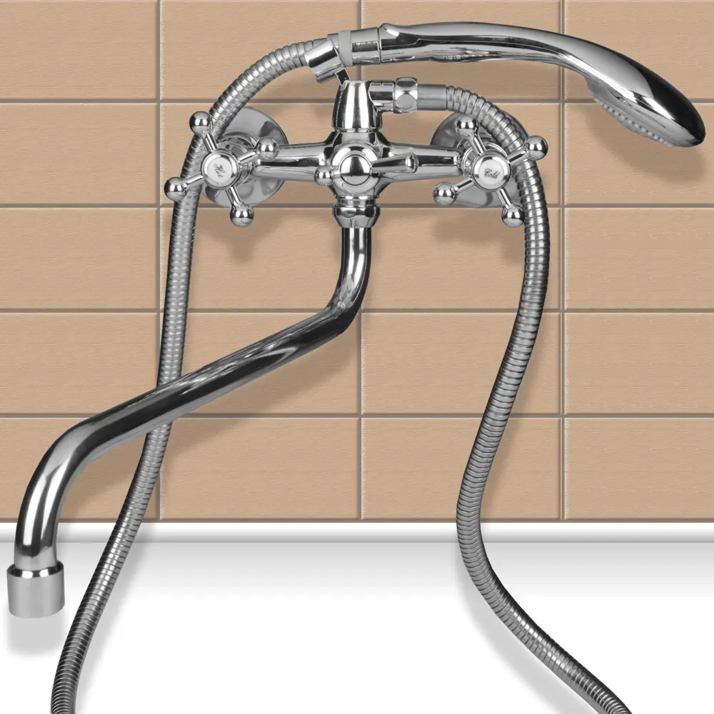 Смеситель универсальный для ванной «Бостон» двухвентильный цвет хром Santreyd STLM-2087207 - Вид №3