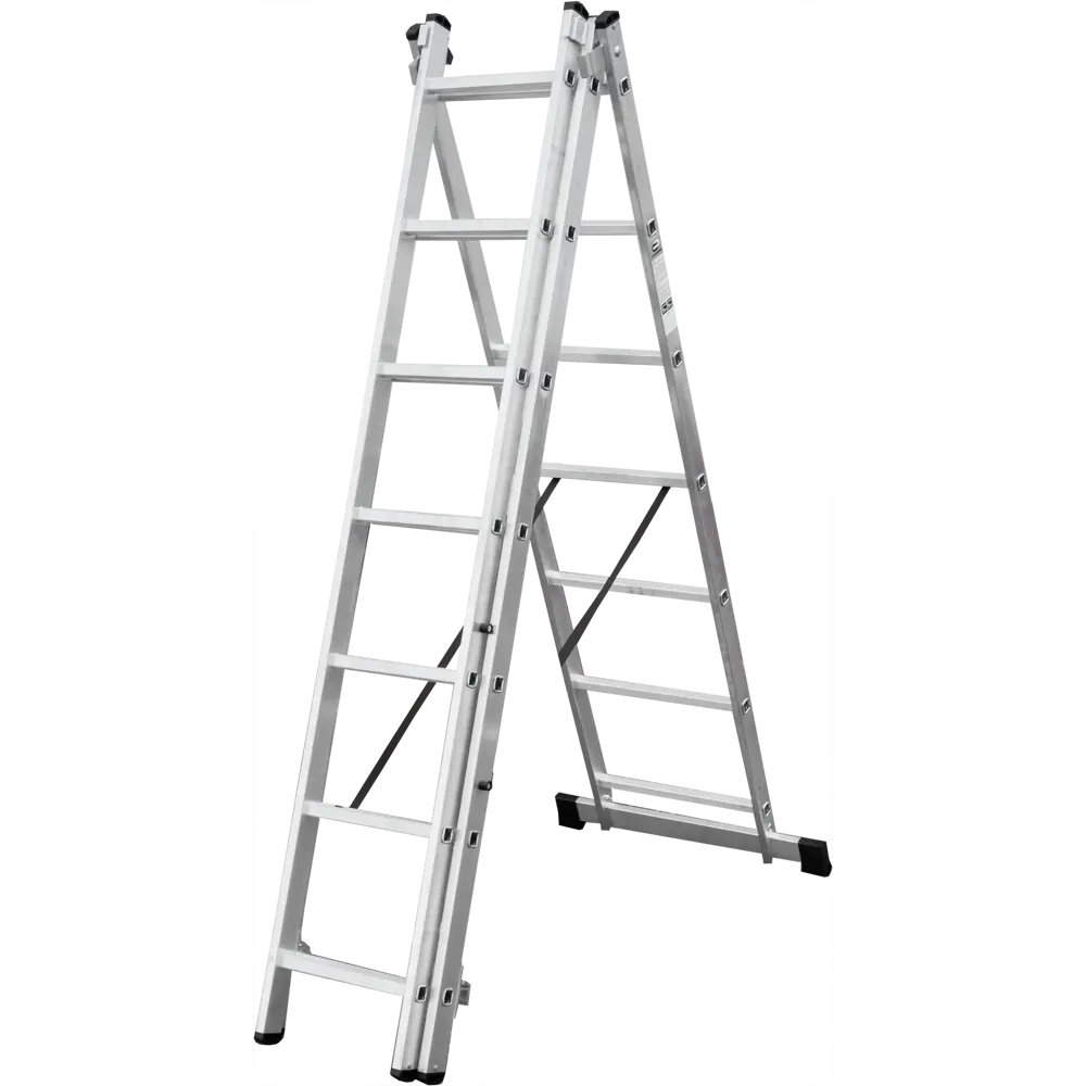 Лестница раскладная выдвижная 3-секционная Standers до 3.08 м 7 ступеней STLM-2151640 - Вид №2