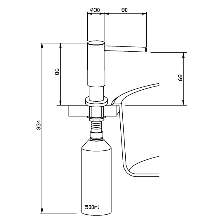 923340 Настольный дозатор дезинфицирующего средства из нержавеющей стали WP122-3 WAGNER_EWAR A-LINE Wagner Ewar  - Вид №1