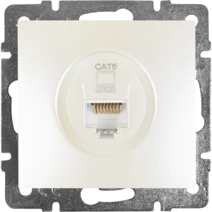 Розетка компьютерная встраиваемая Lezard Karina cat 6 цвет жемчужно-белый 84802073 STLM-2057510