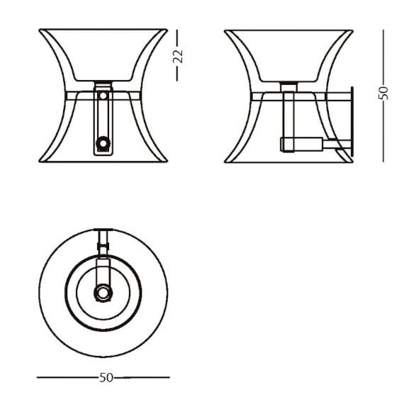 Круглый подвесной умывальник из камня Лечче PIMAR L4 ARCH-00088705 - Вид №2