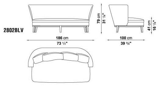 Maxalto 2-местный тканевый диван Febo sun-id-1381423 - Вид №6