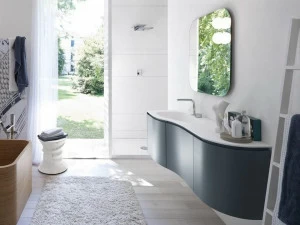 Ideagroup Лаковая тумба под умывальник с зеркалом My seventy plus