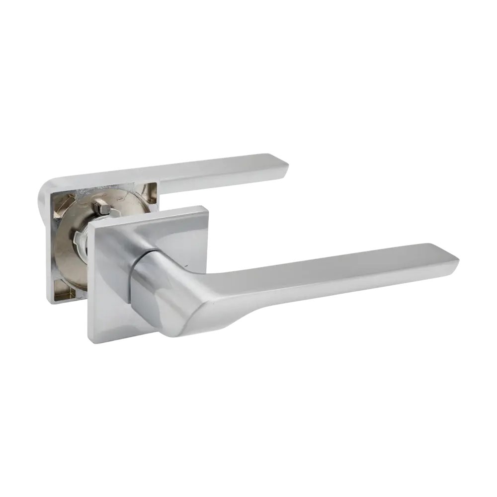 Дверная ручка на розетке KREAFORTA Паудер без запирания цвет хром STLM-2120038