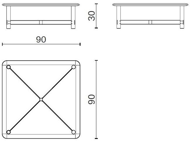 District Eight Низкий квадратный журнальный столик из дуба Stilt M1007-sq  - Вид №3