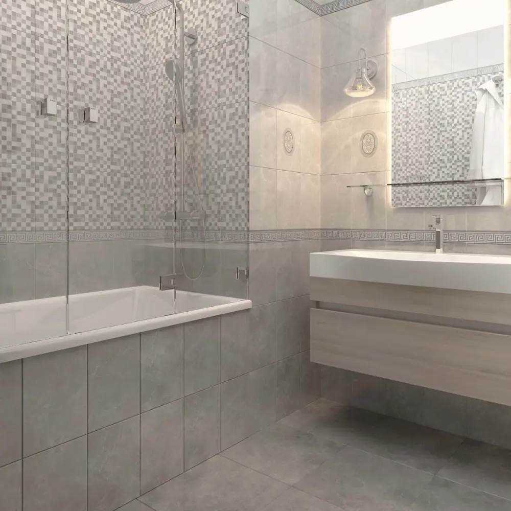 82399975 Плитка настенная Шахтинская Плитка Дора 20x30 см 1.44 м² цвет тёмно-серый STLM-0026513