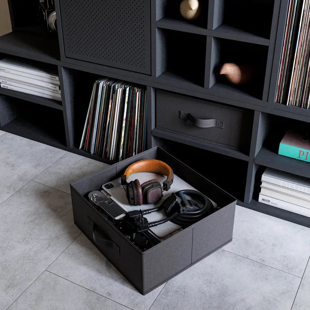 Короб Spaceo KUB Paris 15x31x31 см 14.4 л полиэстер цвет чёрный STLM-2009935 - Вид №5