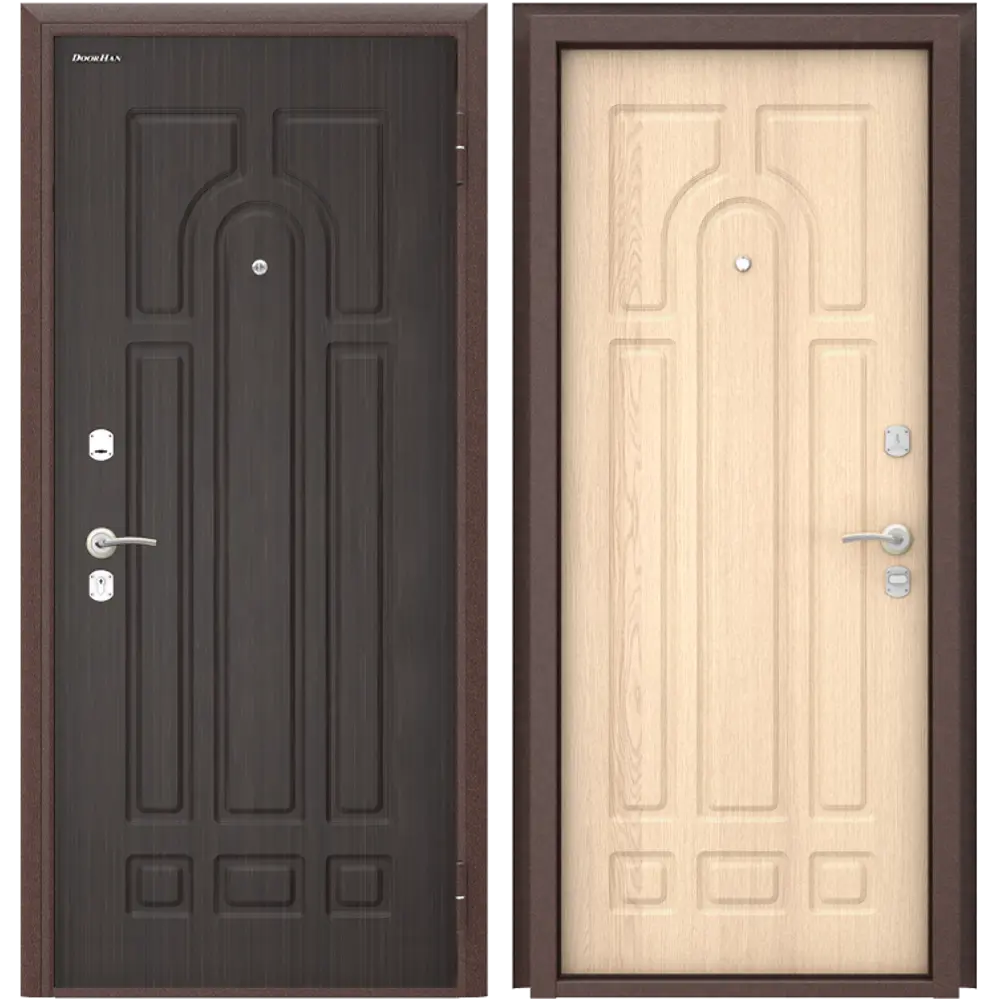 Дверь входная металлическая Оптим 98x205 см правая белый дуб DOORHAN STLM-2190281