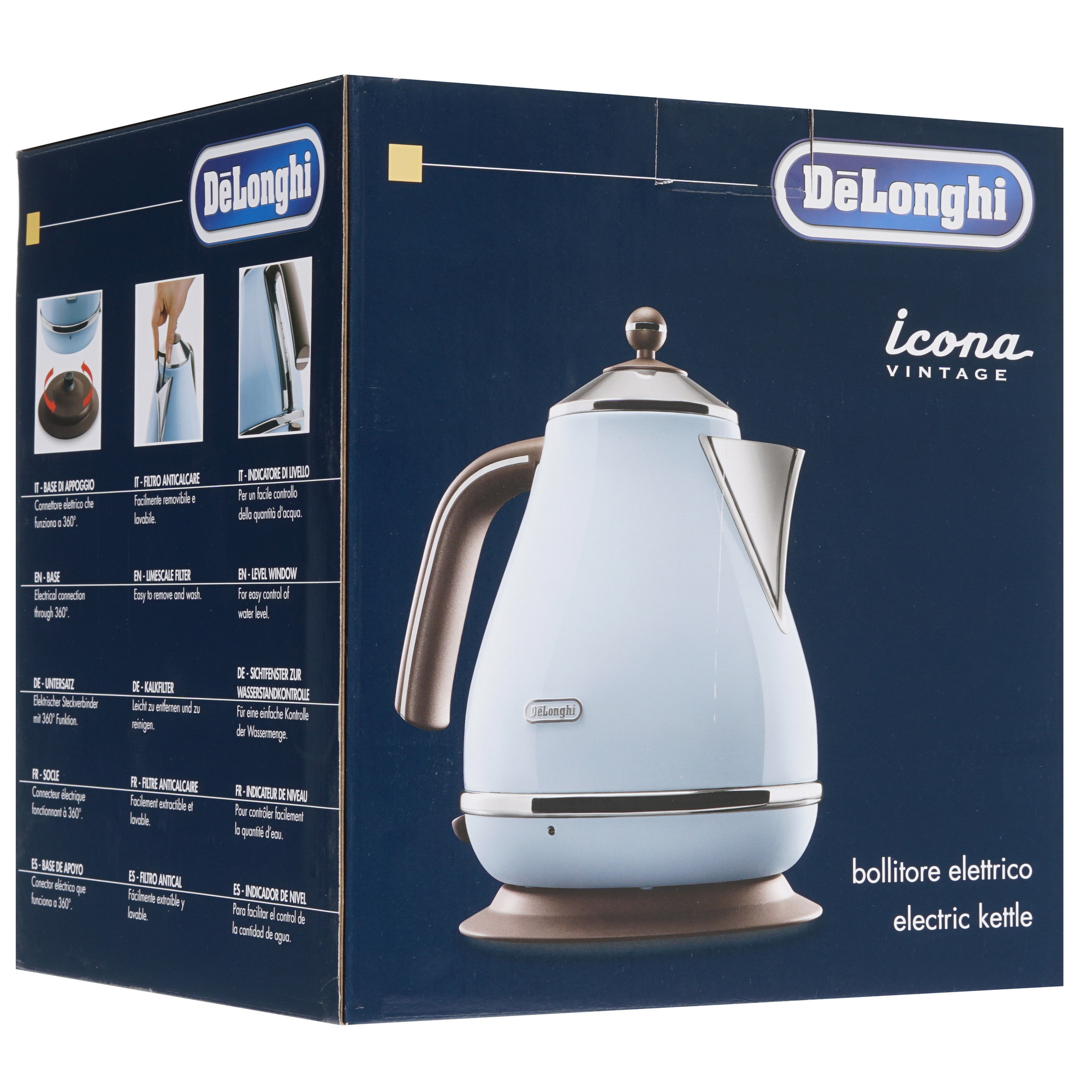 1001075 Электрочайник DeLonghi KBOV 2001.AZ голубой STDN-0100909 - Вид №5