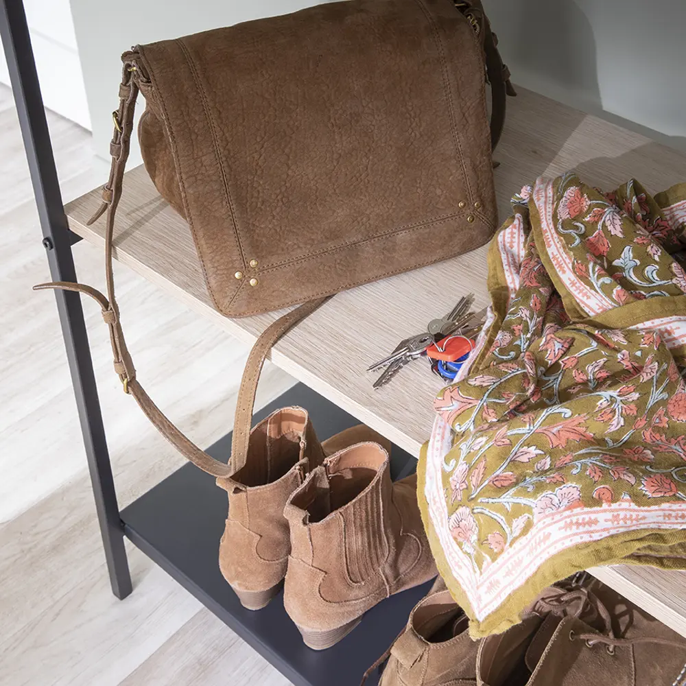 Вешалка напольная Spaceo 80x200x45 см металл цвет бежевый чёрный Вешалка гардеробная STLM-2031035 - Вид №10