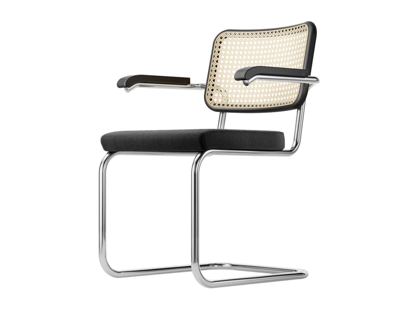 Мягкий консольный стул со спинкой из тростника THONET S 32 / S 64 ARCH-00043443