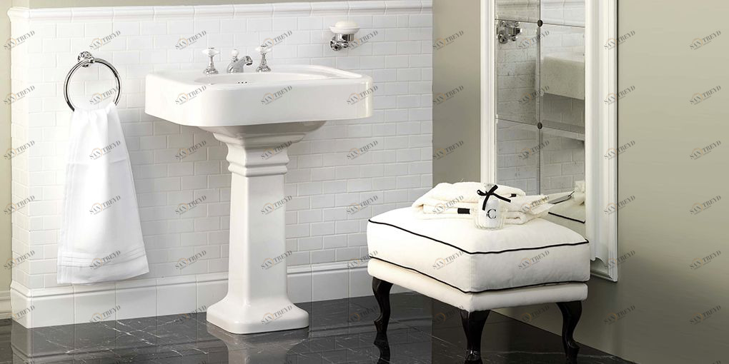 IBLG13FBLUES Подвесная раковина настенная прямоугольная Devon&Devon BLUES белая