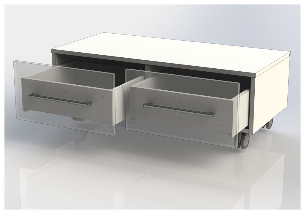 Тумба подкатная Aquanet Верона 100 белый (2 ящика) 00175401 - Вид №4