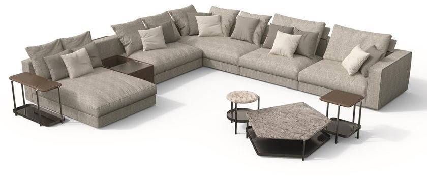 Giorgetti Модульный угловой диван из ткани с шезлонгом Skyline sun-id-1397658 - Вид №2