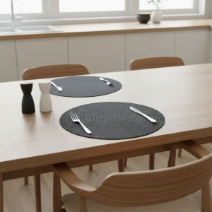 Салфетка под столовые приборы Vidage ø38 см круглая ПВХ цвет черный