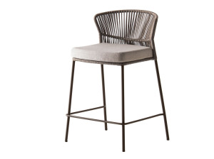 Высокий веревочный садовый стул со спинкой