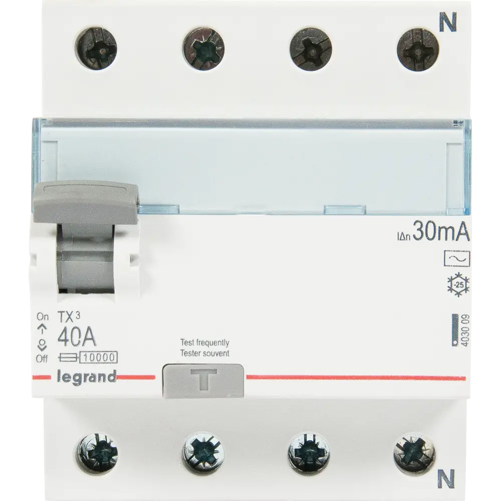 УЗО Legrand TX3 3P N 40 A 30 мА 10 кА AC 403009 STLM-2106403 - Вид №1