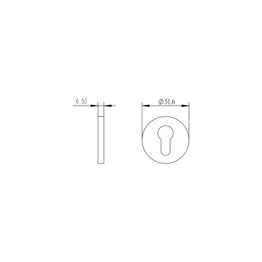 Накладка на замочную скважину KREAFORTA SC-R2 51.6 мм цвет черный STLM-2121610 - Вид №4