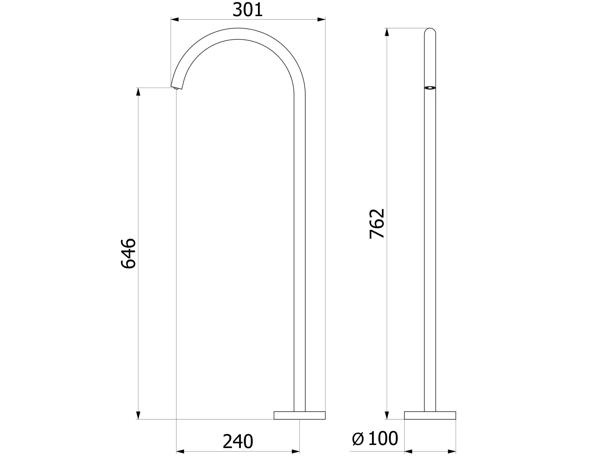 Стальная напольная дозирующая горловина для ванны IB торт ARCH-00099261 - Вид №2