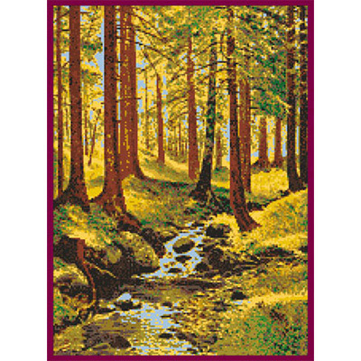 160х220кл Схема для вышивания цв. А3 ДК-029 "Ручей в лесу" Santreyd 