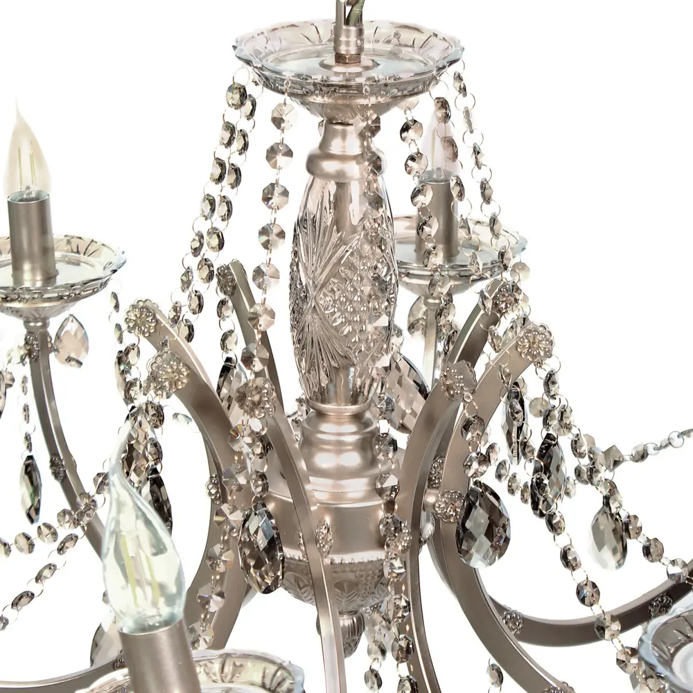 Люстра хрустальная подвесная Helda 8 ламп Е14 цвет бронза LAMPLANDIA STLM-2188048 - Вид №5