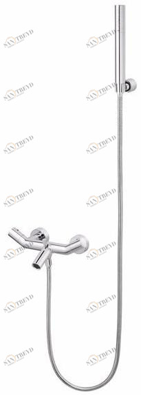 JUSTIME Смеситель для ванны настенный из хромированной латуни с ручным душем Yes 6875-94-81cp