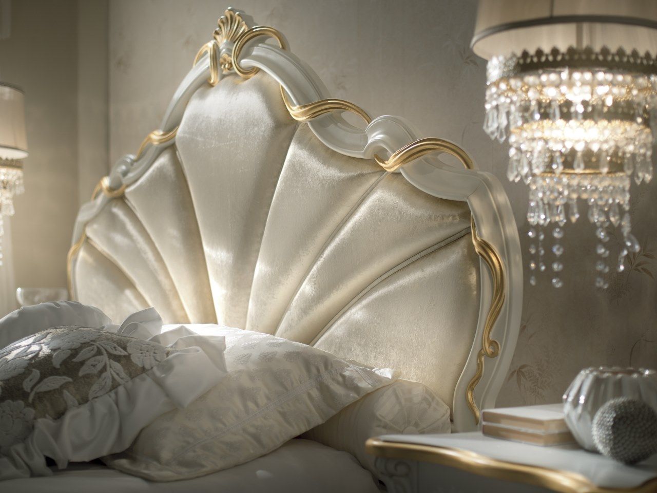 Деревянная двуспальная кровать с мягким изголовьем CASA +39 Россини ARCH-00088103 - Вид №2