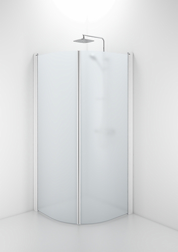 58900082 IFO Space изогнутые двери SBVF, белые лакированные профили, матовое стекло с профилем ручки, SBVF 900 - Вид №2