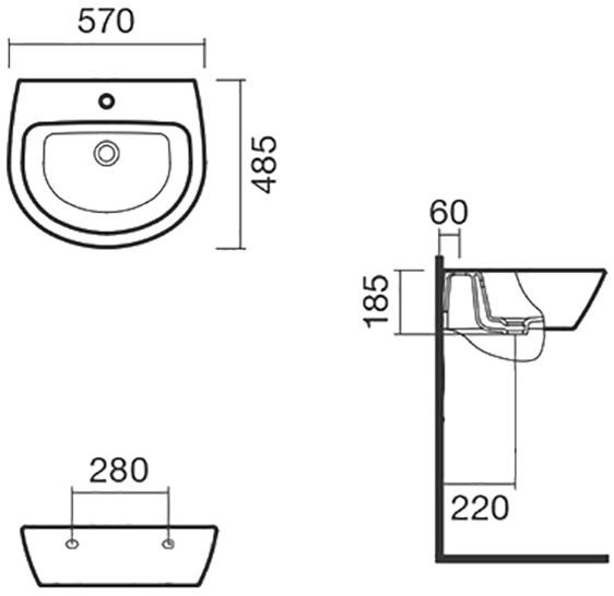 Раковина подвесная 57 Sanitana KAPA / POP ART S10078336200000  - Вид №1