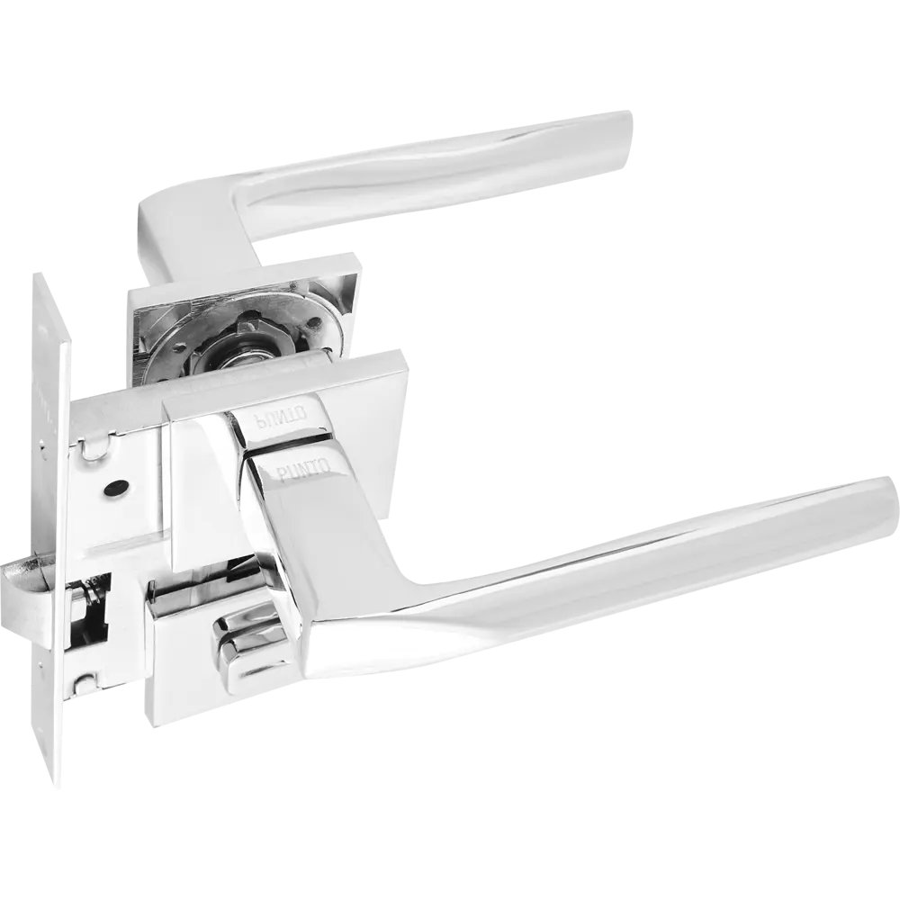Дверные ручки Punto Cosmo с запиранием комплект цвет хром STLM-2039936