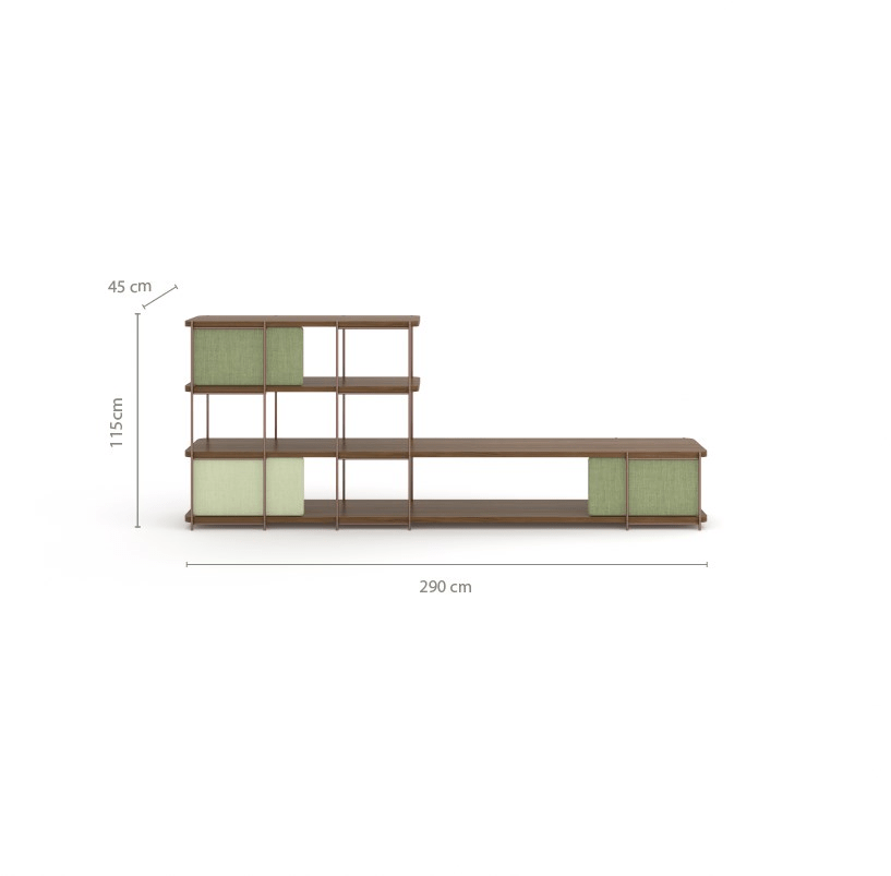 Momocca Модульный двухсторонний книжный шкаф Julia Ja04 - Вид №9