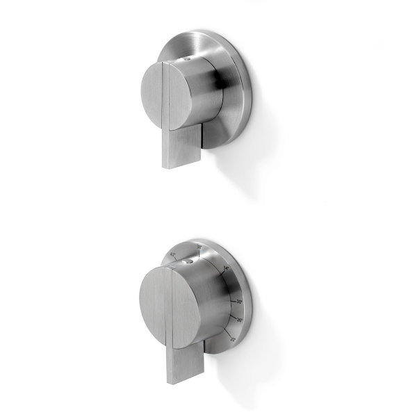 Термостатический смеситель с двухходовым переключателем и кнопкой СТОП. INS270 linki 