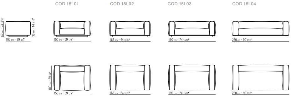 Flexform 3-х местный тканевый диван со съемным чехлом Grandemare sun-id-1409195 - Вид №1