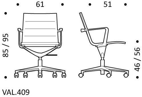 ICF Поворотное офисное кресло из ткани с 5 спицами на колесиках Valea sun-id-1494616 - Вид №2