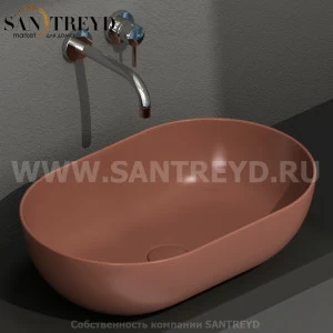 B6O54MT Накладная раковина на столешницу  овальная Ceramica Globo T-EDGE