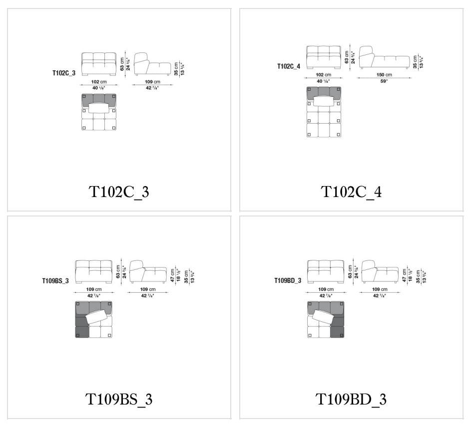 Секционный тканевый диван с полуостровом B&B Italia Tufty Time ARCH-00118300 - Вид №2