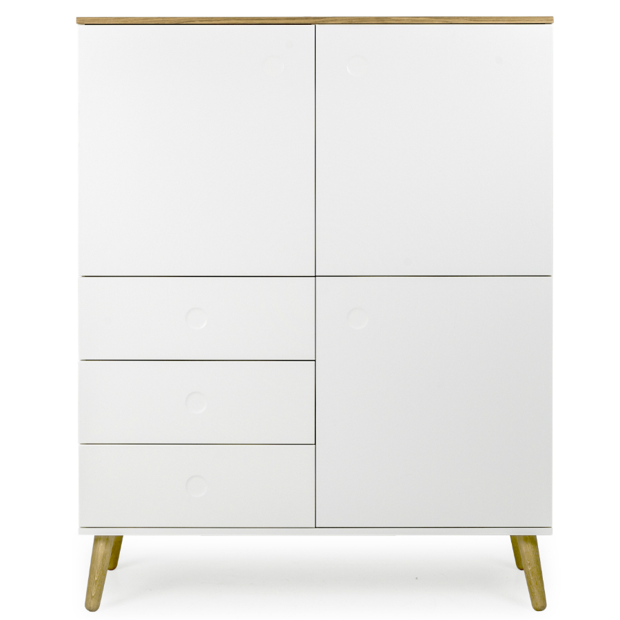 Шкаф Tenzo Dot, 137х109х43 см, дуб, белый 1666454 - Вид №2