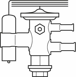 Danfoss TUA/TUAE — Клапаны терморегулирующие со сменными клапанными узлами TUA Корпус клапана с элементом термостат 068U2201  - Вид №7