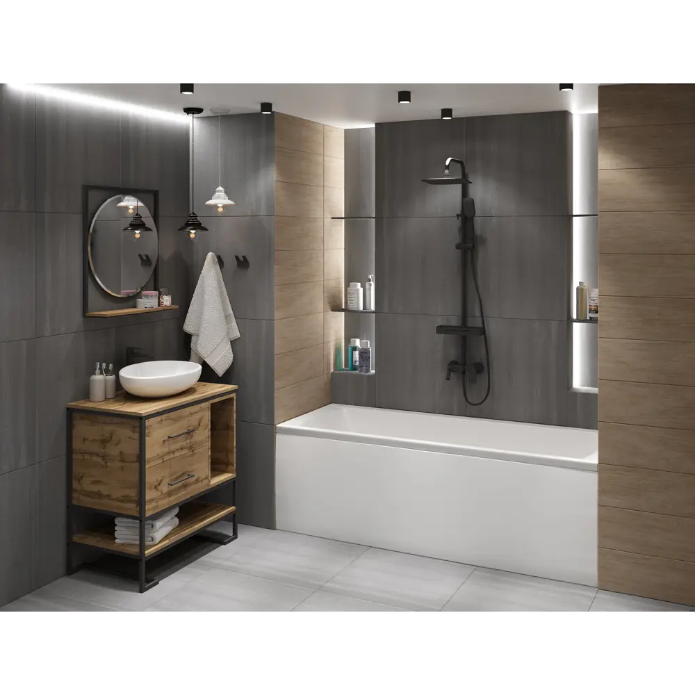 Ванна 100Acryl Ницца акриловая 165x70 см каркас в комплекте STLM-2113708 - Вид №8