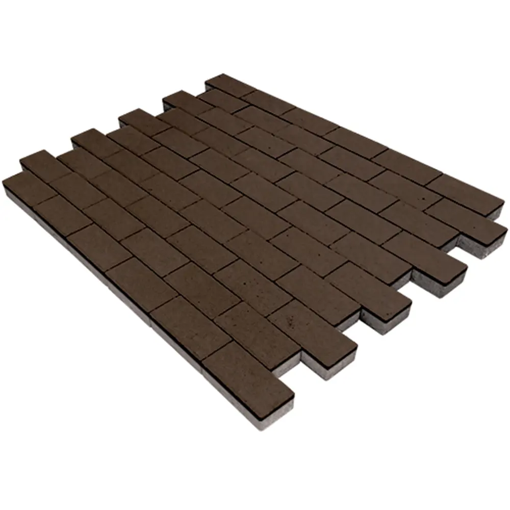 Плитка тротуарная прямоугольная Лайн 200x100x40 мм коричневый Santreyd STLM-2030600 - Вид №1
