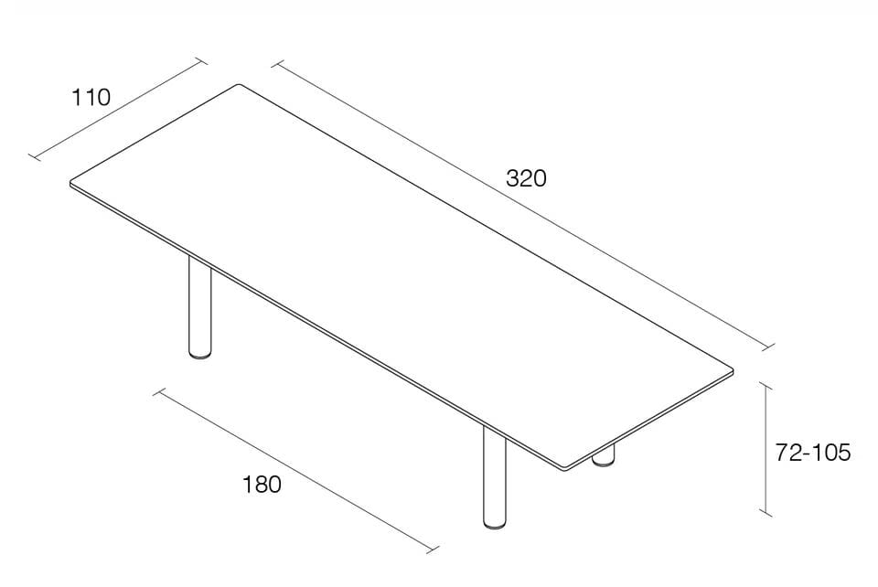 Деревянный прямоугольный стол с регулируемой высотой Alias NASTRO ARCH-00150648 - Вид №12