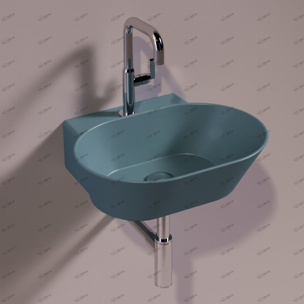 WA06NAVYMATT Подвесная раковина настенная овальная Simas 