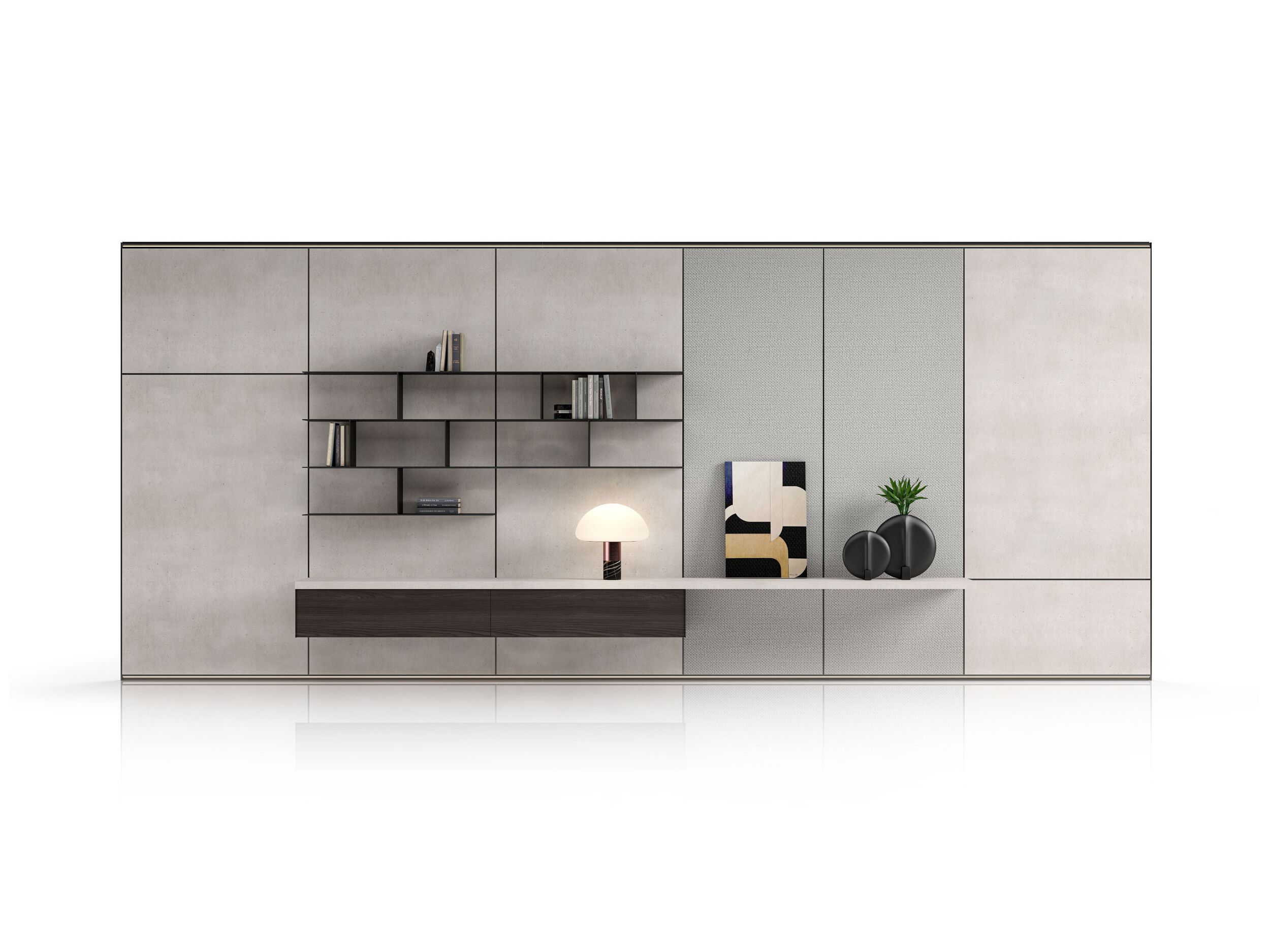 Модульная стена установленная оборудованная стена с интегрированным освещением MisuraEmme PUZZLE ARCH-00028614